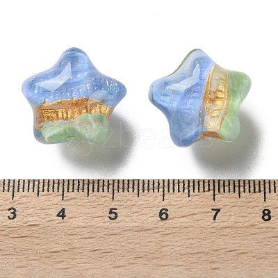 Gradient Color Transparent Hand-drawed Acrylic Beads TACR-P012-01B-10-1