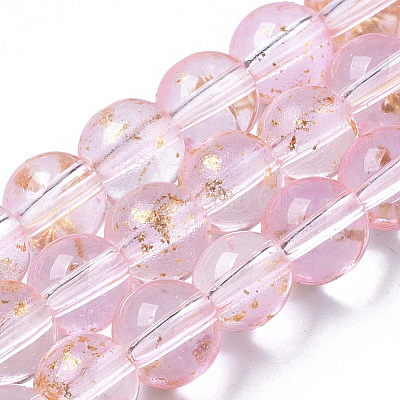 Transparent Spray Painted Glass Bead Strands GLAA-N035-03B-B06-1