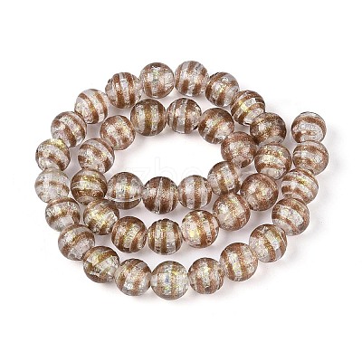 Handmade Foil Glass Beads Strands FOIL-N033-05H-1