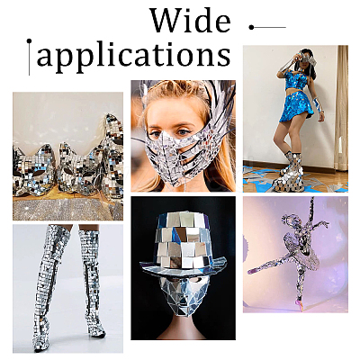 300pcs 3 style Rhombus Acrylic Mirror Sew on Rhinestone DIY-PH0013-84-1