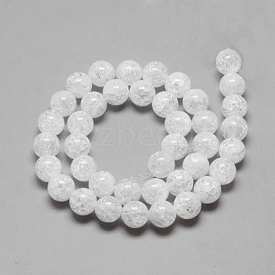 Natural Crackle Quartz Crystal Beads Strands G-R439-26-8mm-1