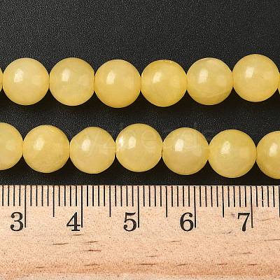 Natural Yellow Jade Bead Strands G-K121-01-8mm-1