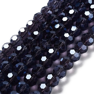 Electroplate Transparent Glass Beads Strands EGLA-A035-T10mm-A15-1