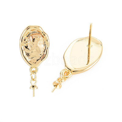 Rack Plating Brass Stud Earring Findings KK-N233-185-1