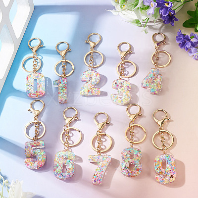 Number 6 Transparent Resin Keychains KEYC-TADJ0001-10F-1