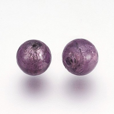 Handmade Silver Foil Lampwork Beads LAMP-J089-P12-1