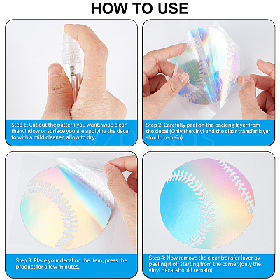 8 Sheets 4 Style Heart & Tennis Pattern Laser Style PET Waterproof Self-Adhesive Stickers STIC-GF0001-02C-1