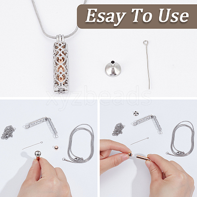 DIY Stainless Steel Pendant Necklaces Making Kits DIY-CN0003-75RG-1