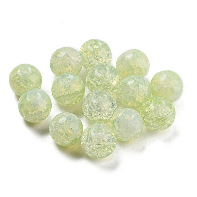 Transparent Spray Painting Crackle Glass Beads GLAA-L046-01A-01-1