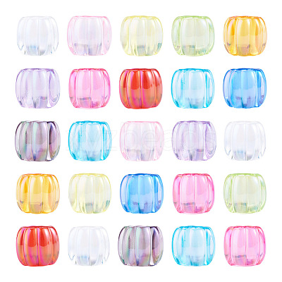 100Pcs UV Plating Transparent Acrylic European Beads TACR-TA0001-93B-1
