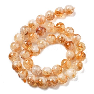 Heated Natural Citrine Beads Strands G-A262-A01-10mm-1