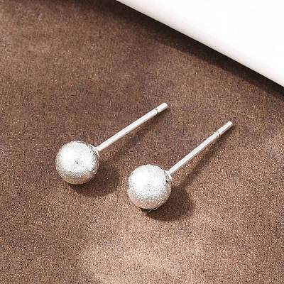 Brass Round Stud Earrings EJEW-C171-01C-S-1