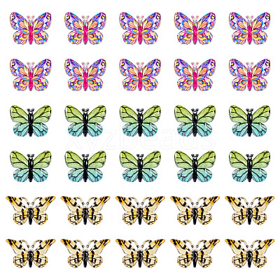 30Pcs 3 Styles Printed Translucent Acrylic Pendants OACR-TA0003-32-1