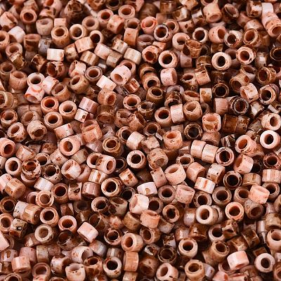 Opaque Picasso Cylinder Glass Beads SEED-Q039-06A-05-1