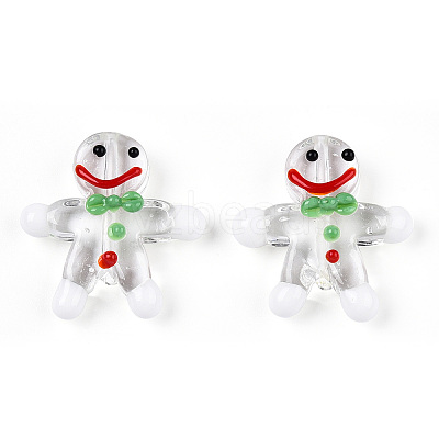 Gingerbread Man Handmade Lampwork Beads LAMP-G150-04C-1