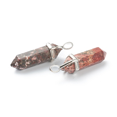 Natural Red Agate Pointed Pendants G-M378-01P-A22-1