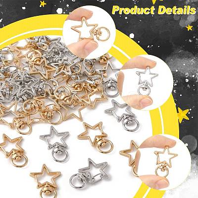40Pcs 2 Colors Alloy Swivel Snap Hook Clasps FIND-FS0004-73C-1
