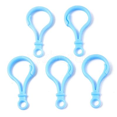Opaque Solid Color Bulb Shaped Plastic Push Gate Snap Keychain Clasp Findings KY-R006-06-1
