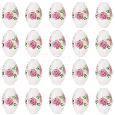 20Pcs Handmade Foil Glass Lampwork Beads LAMP-PA0001-63A-1