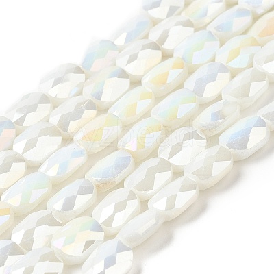 Electroplated Glass Beads Strands GLAA-G092-A-12-1