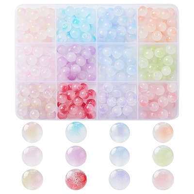 264Pcs 12 Colors Two Tone Glass Beads GLAA-CJ0002-32-1