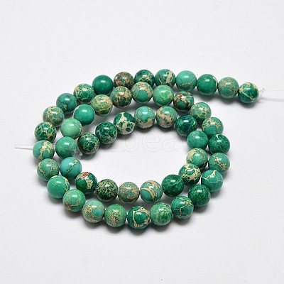 Natural Imperial Jasper Beads Strands G-I122-10mm-05-1