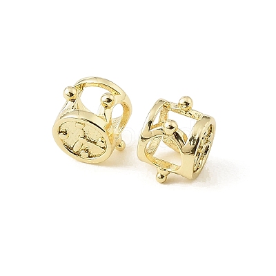 Clock Brass European Beads KK-CBA9CBD-22G-1