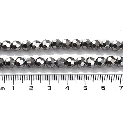 Faceted(32 Facets) Electroplate Glass Bead Strands X-EGLA-R042-6mm-06-1