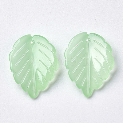 Transparent Spray Painted Glass Pendants GLAA-S054-006A-02-1