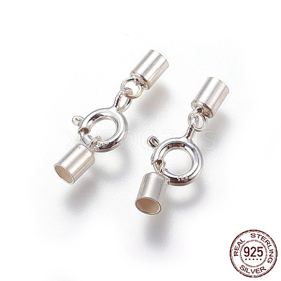 925 Sterling Silver Spring Ring Clasps STER-G019-D-08S-1