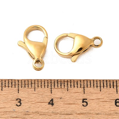Ion Plating(IP) 304 Stainless Steel Lobster Claw Clasps Hand Polished X-STAS-AB15-G-01-1