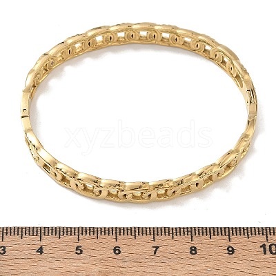 304 Stainless Steel Oval Ring Link Chain Hinged Cuff Bangles SA-CBAB92B-08G-1