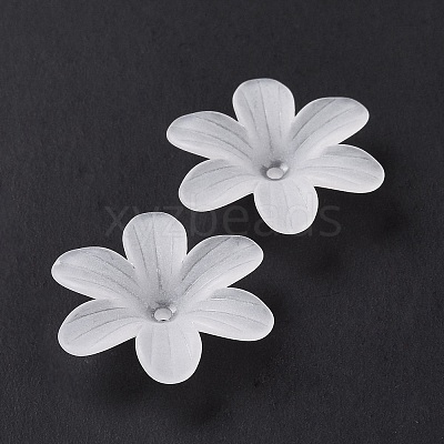 6-Petal Transparent Acrylic Bead Caps X-OACR-A017-14-1