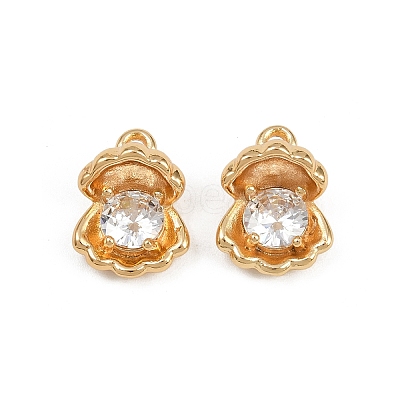 Brass Micro Pave Cubic Zirconia Pendants KK-K407-05G-1