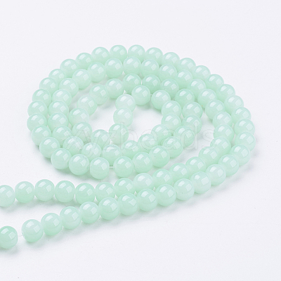 Imitation Jade Glass Beads Strands DGLA-S076-8mm-20-1