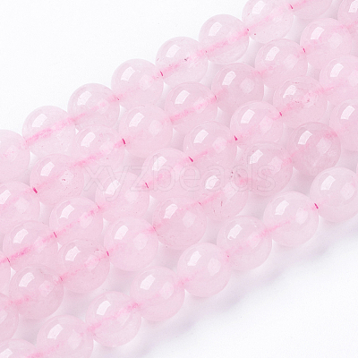 Natural Rose Quartz Bead Strands G-R193-13-8mm-1