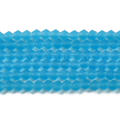 Imitate Austrian Crystal Frosted Glass Beads Strands GLAA-F029-TM4mm-B19-1