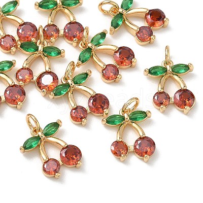 SHEGRACE Brass Colorful Cubic Zirconia Charms XGRQ4G282-670G-1