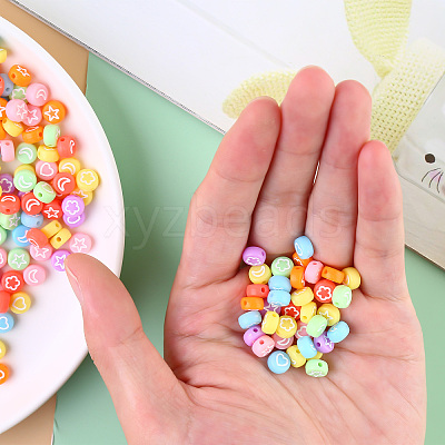 Opaque Acrylic Beads MACR-YW0001-18C-1