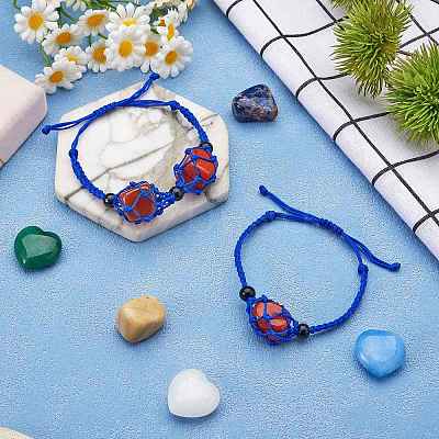 Adjustable Braided Nylon Cord Macrame Pouch Bracelet Making AJEW-SW00013-09-1