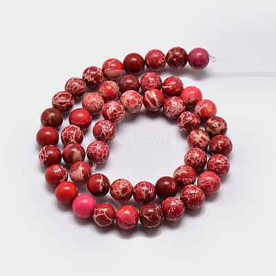 Natural Imperial Jasper Beads Strands X-G-I122-8mm-04-1