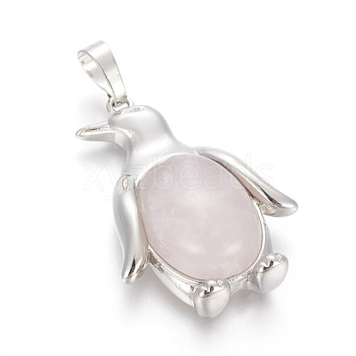 Natural Rose Quartz Pendants G-L512-A27-1