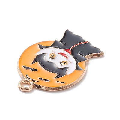 Halloween Alloy Enamel Pendants ENAM-P248-01G-B-1