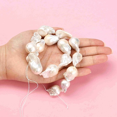 Natural Baroque Pearl Keshi Pearl Beads Strands PEAR-Q015-017-1