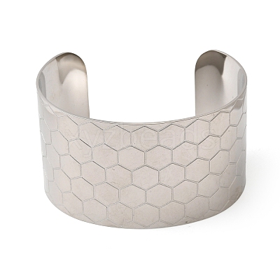 316L Surgical Stainless Steel Cuff Bangles BJEW-D454-01A-P-1
