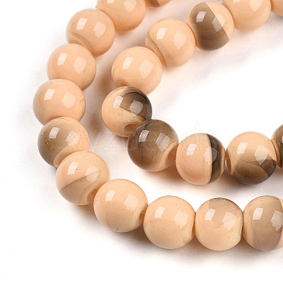 Baking Paint Glass Beads Strands DGLA-N013-8mm-07-1