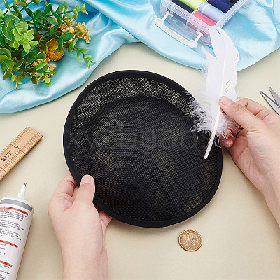 Linen Cloth Mini Hat Fascinator Base AJEW-WH0472-53B-1