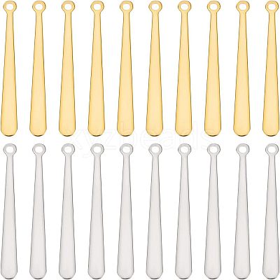 20Pcs 2 Colors 201 Stainless Steel Pendants STAS-UN0033-07-1