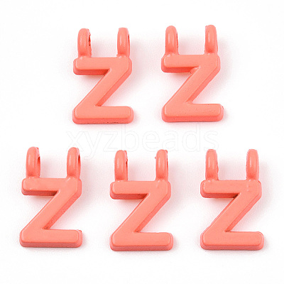 Rack Plating Spray Painted Alloy 2-Loop Link Pendants PALLOY-N176-01Z-1