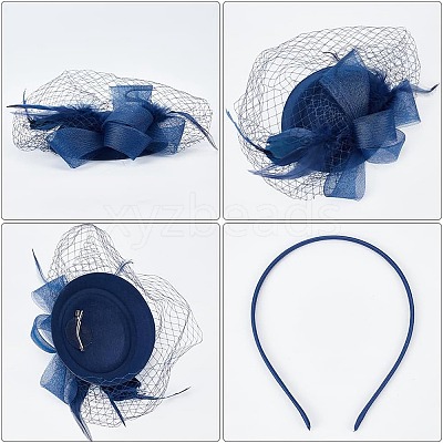 3 Sets 3 Colors Mesh Veil Hair Bands MRMJ-WR0001-05-1